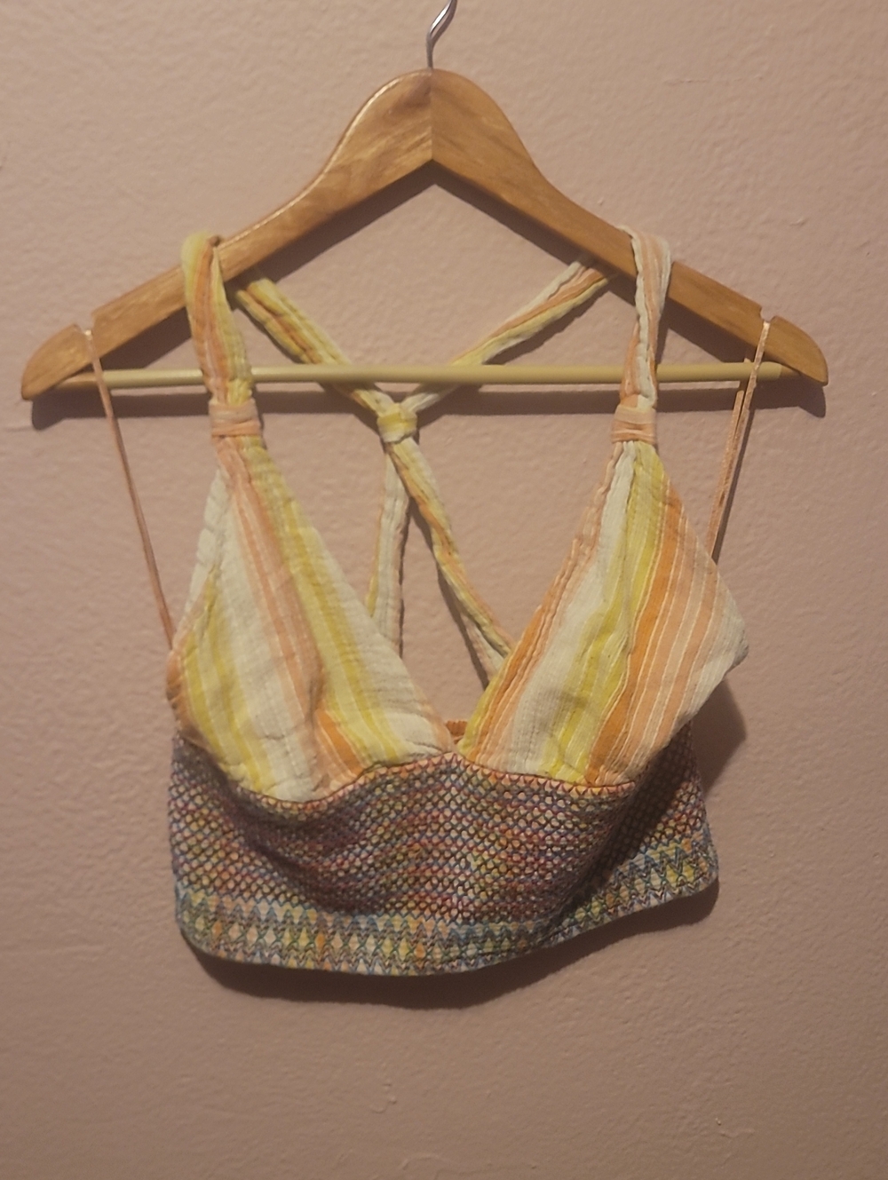 Anthropologie Yellow & Orange Striped Cropped Camisole